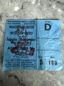Rare Old Vintage Manchester United FC West Ham Ticket Stub Sat 7th Sept 1968 for sale on Ebay
