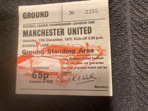 Sheffield United v Manchester United 1975/76 Division One League Ticket for sale on Ebay