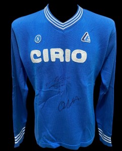 Maglia Calcio Napoli Vintage Camiseta Maradona Cirio Linea Time 1984 autografata for sale on Ebay