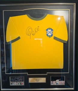 Pele Signed Football Shirt with COA Framed for sale on Ebay
