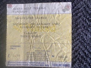 Watford v Manchester United 1981/82 FA Cup 3rd Round Ticket for sale on Ebay