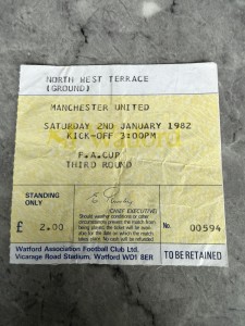 Manchester United FC Watford Football Away Ticket Stub Saturday 2nd January 1982 for sale on Ebay