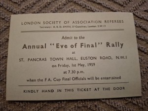 'Eve of the Final' Rally TICKET.  1/5/1959  Nottingham Forest v Luton Town  for sale on Ebay