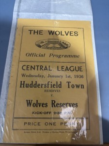 WOLVES RESERVES v HUDDERSFIELD TOWN 1st Jan 1936 for sale on Ebay