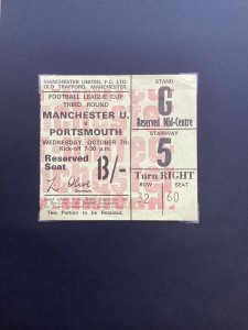 Rare Manchester United v Portsmouth Ticket Football League Cup 3rd Round 1970. for sale on Ebay