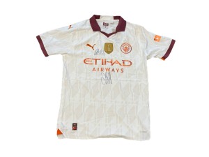 Erling Haaland and Phil Foden Hand Signed Manchester City Football Shirt for sale on Ebay