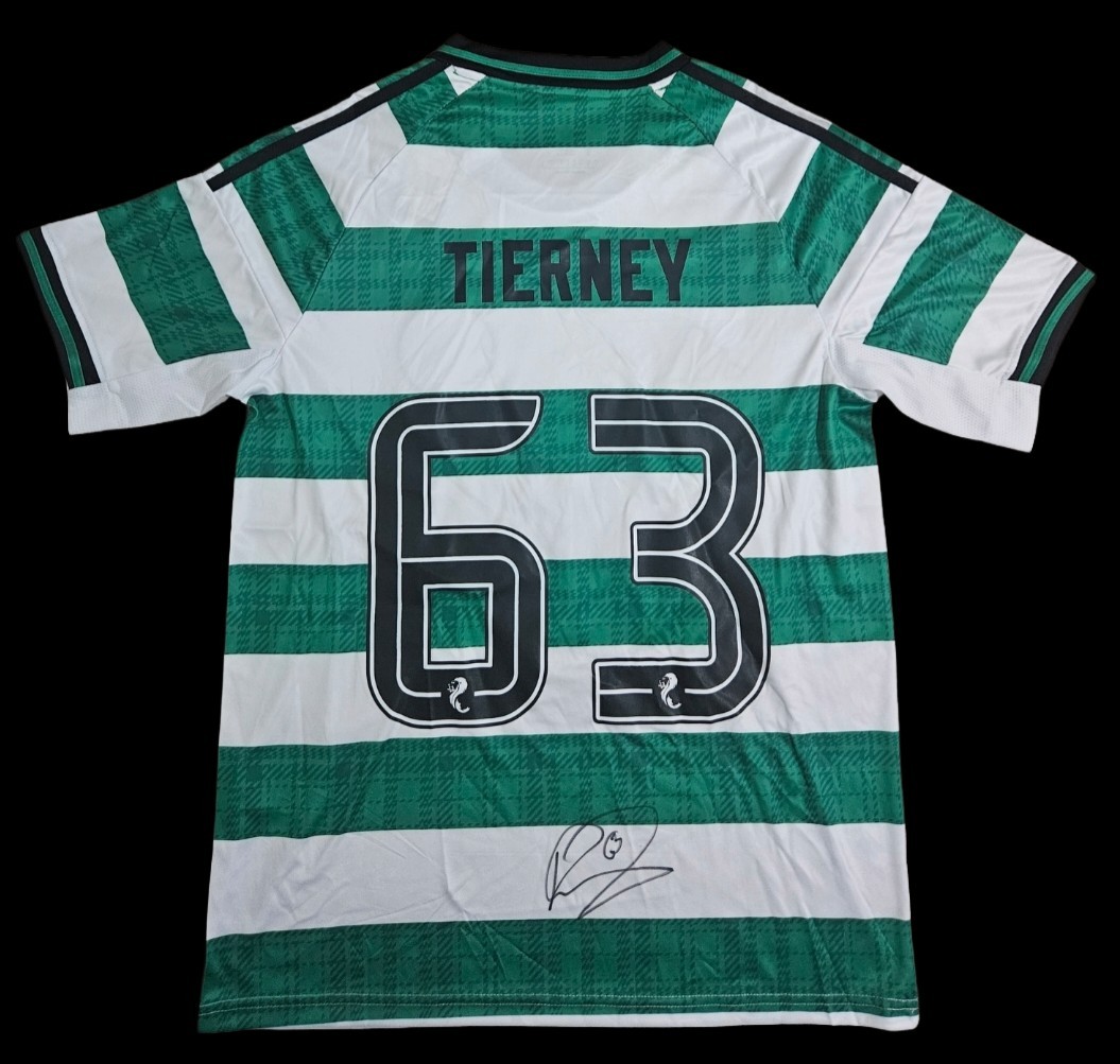 Kieran Tierney Hand Signed Celtic 25/26 Home Shirt Football Auto COA & PROOF for sale on Ebay