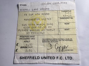 Sheffield United v Manchester United FA Cup ticket stub 1990 for sale on Ebay