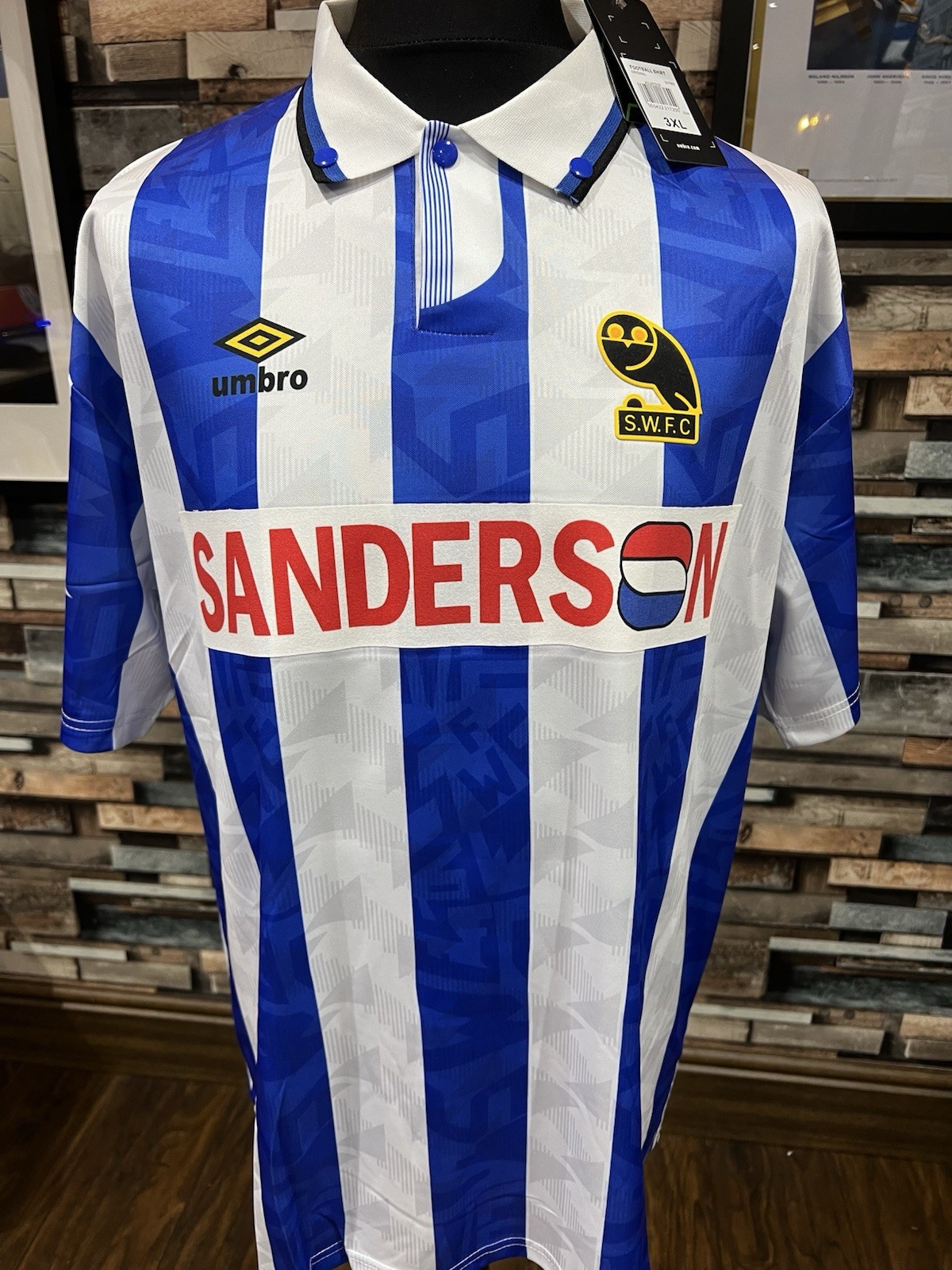 Sheffield Wednesday 1992/1993 Homw Shirt - REMAKE - Uefa Cup SPONSOR for sale on Ebay