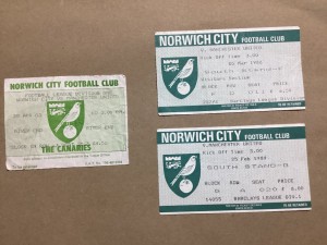 3. X Norwich City v Manchester United ticket stubs 1983 88 and 89 for sale on Ebay