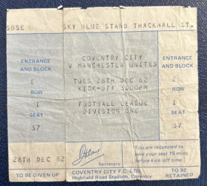 1982 Unused Coventry City V Manchester United Match Ticket Stub Man Utd Football for sale on Ebay