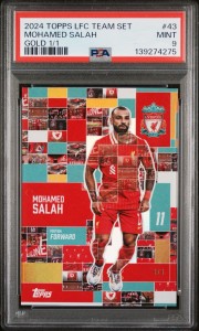 Mo Salah Gold 1/1 2023 Topps Liverpool Team Set PSA Mint 9 for sale on Ebay