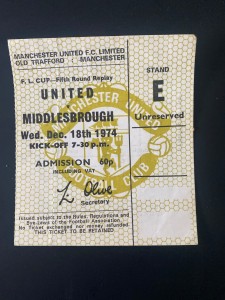  Manchester United v Middlesbrough 1974/75  League Cup  5th Round Ticket for sale on Ebay