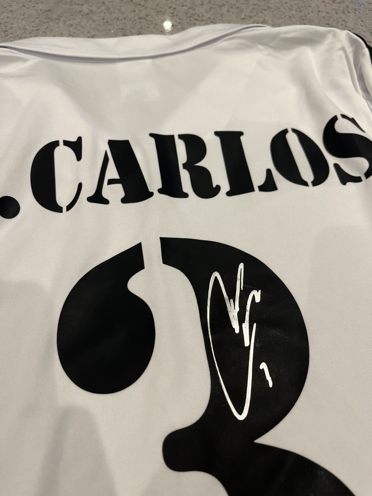 Roberto Carlos Hand signed Real Madrid home shirt with Beckett QR sticker COA for sale on Ebay