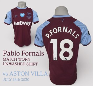 Pablo Fornals ⚒ West Ham United Match Worn Unwashed Home Shirt Jersey ⚒ for sale on Ebay