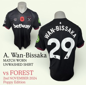 Aaron Wan-Bissaka AWB ⚒ West Ham United Match Worn Unwashed Away Shirt Jersey ⚒ for sale on Ebay