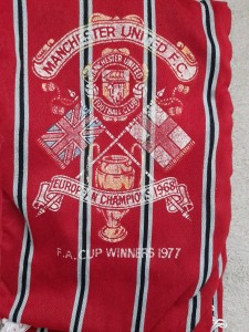 Manchester united rare 1970, silk type signet tie company scotland scarf for sale on Ebay