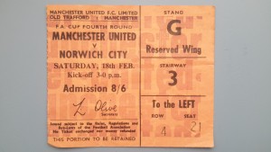 MATCH TICKET MANCHESTER UNITED v  NORWICH CITY 1967  F.A. CUP GOOD CONDITION for sale on Ebay
