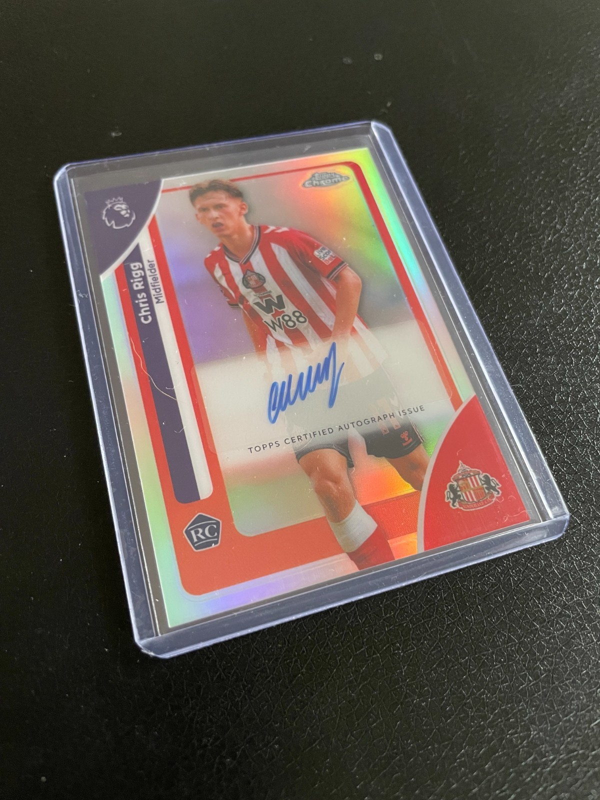 2025/26 Topps Chrome Premier League Chris Rigg Auto RC Rookie Sunderland for sale on Ebay