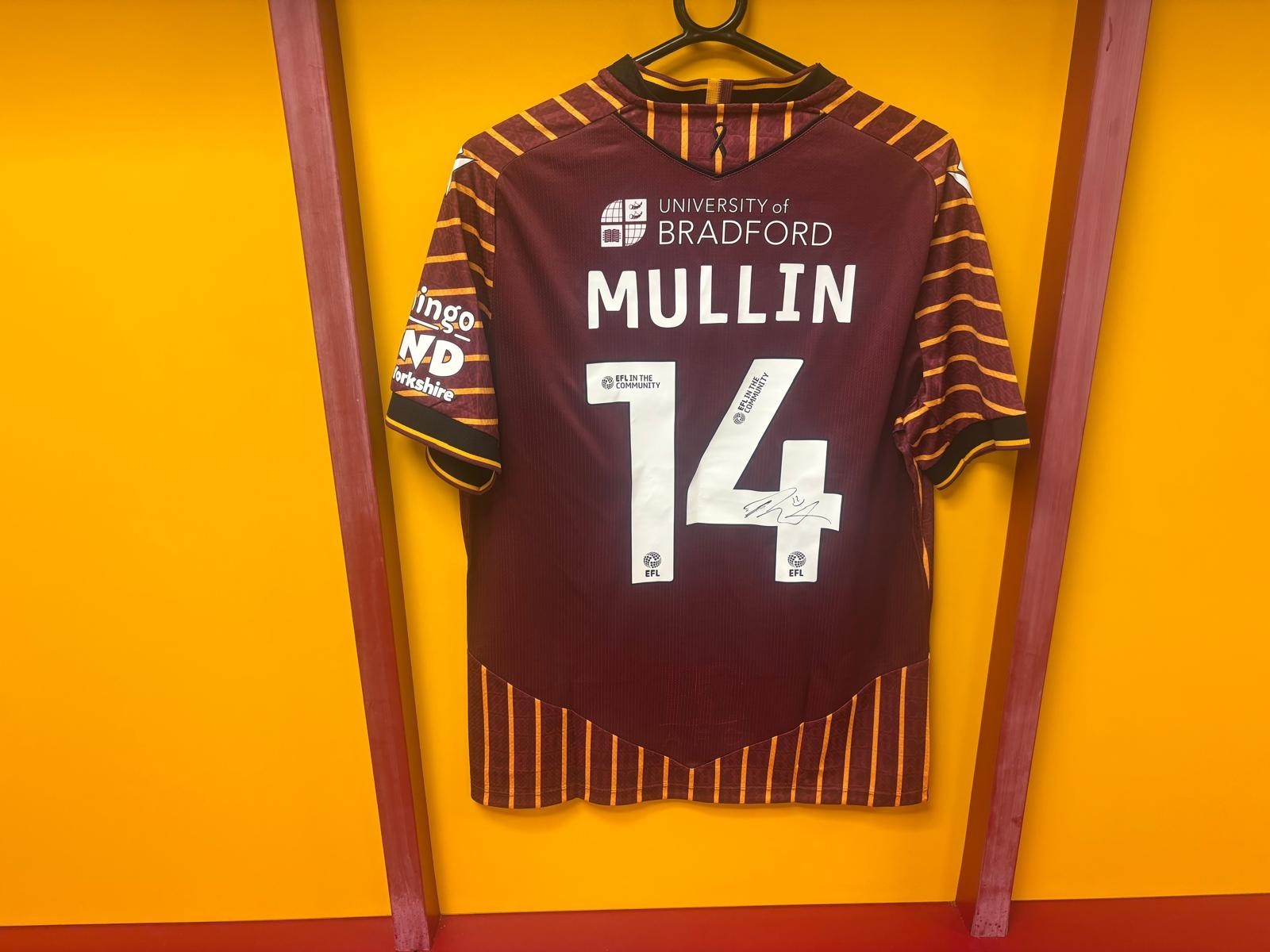 Bradford City 2025/26 Home Shirt | Paul Mullin | Signed for sale on Ebay