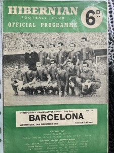 Hibernian V FC Barcelona Extremely Rare Postponed Game December 1960 for sale on Ebay