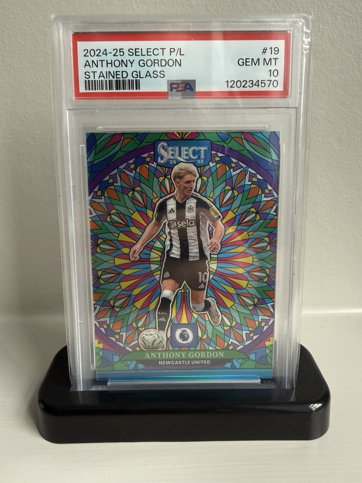 2024-25 Panini Select Anthony Gordon Stained Glass Case Hit Newcastle PSA 10 for sale on Ebay