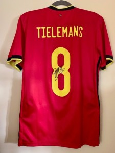 Youri Tielemans Match Worn Shirt Belgium vs Burkino Faso 2022 Aston Villa for sale on Ebay