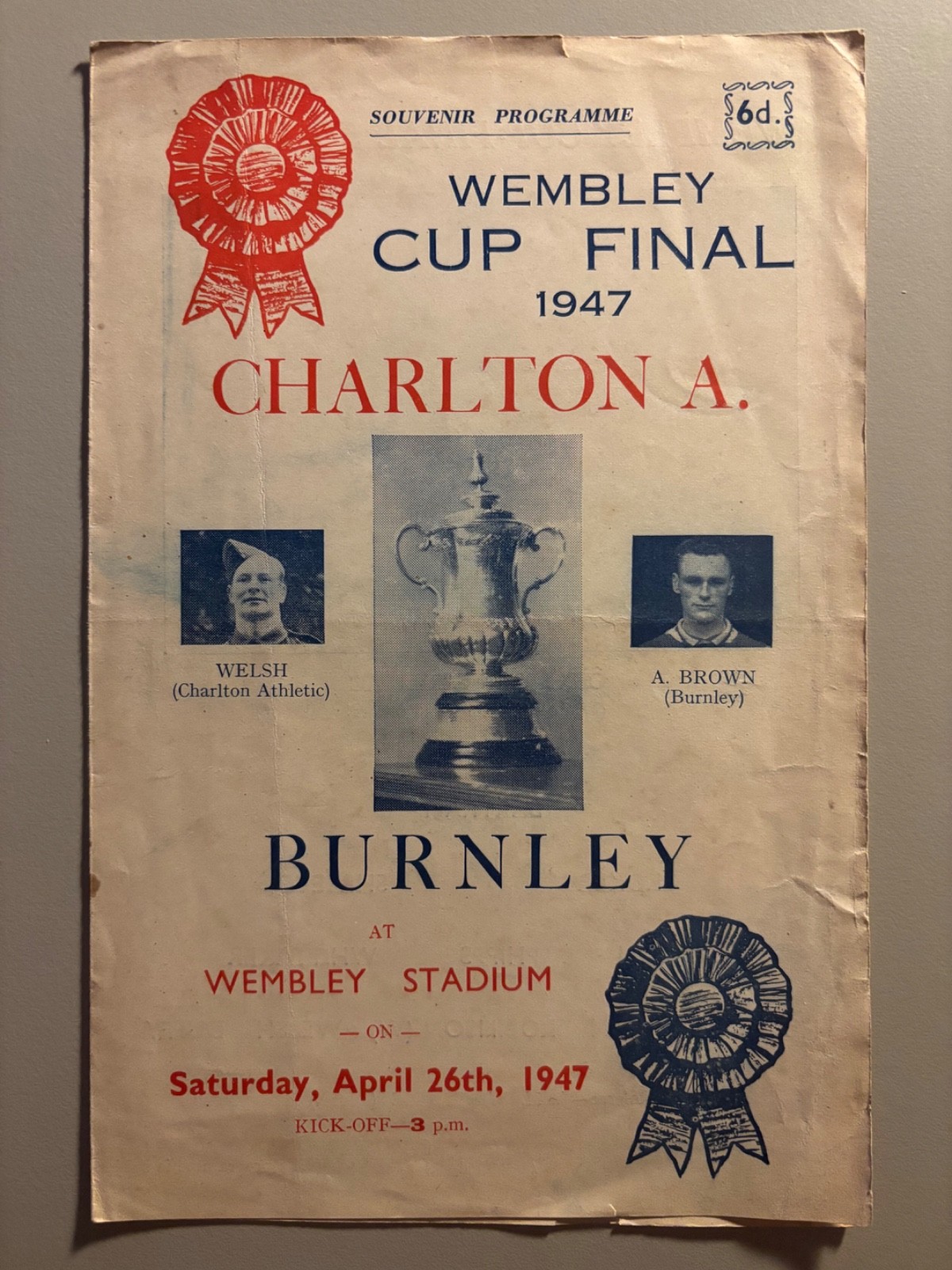 1947 Charlton Athletic v Burnley FA Cup Final at Wembley Pirate by Abbott for sale on Ebay