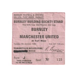 Rare Burnley Vs Manchester United 1984 League Cup Ticket for sale on Ebay