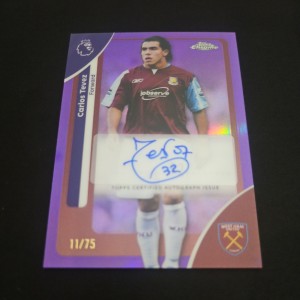 Topps Chrome Premier League 2026 Carlos Tevez Auto /75 Refractor West Ham United for sale on Ebay