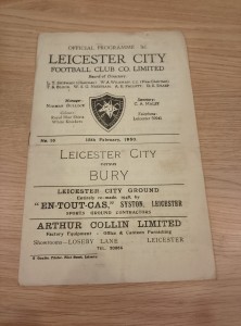 Ultra Rare 1949/50 Leicester City v Bury 18/2/50 @ Filbert Street for sale on Ebay