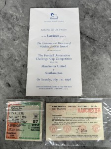 1976 Manchester United Southampton FA Cup Final Ticket + Reciept + Guest Menu   for sale on Ebay