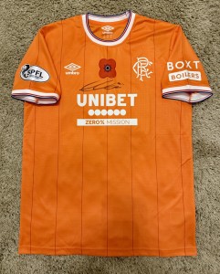 Rangers 25/26 Player Pro 4th Poppy Shirt. MOORE 47 match issued & autographed for sale on Ebay