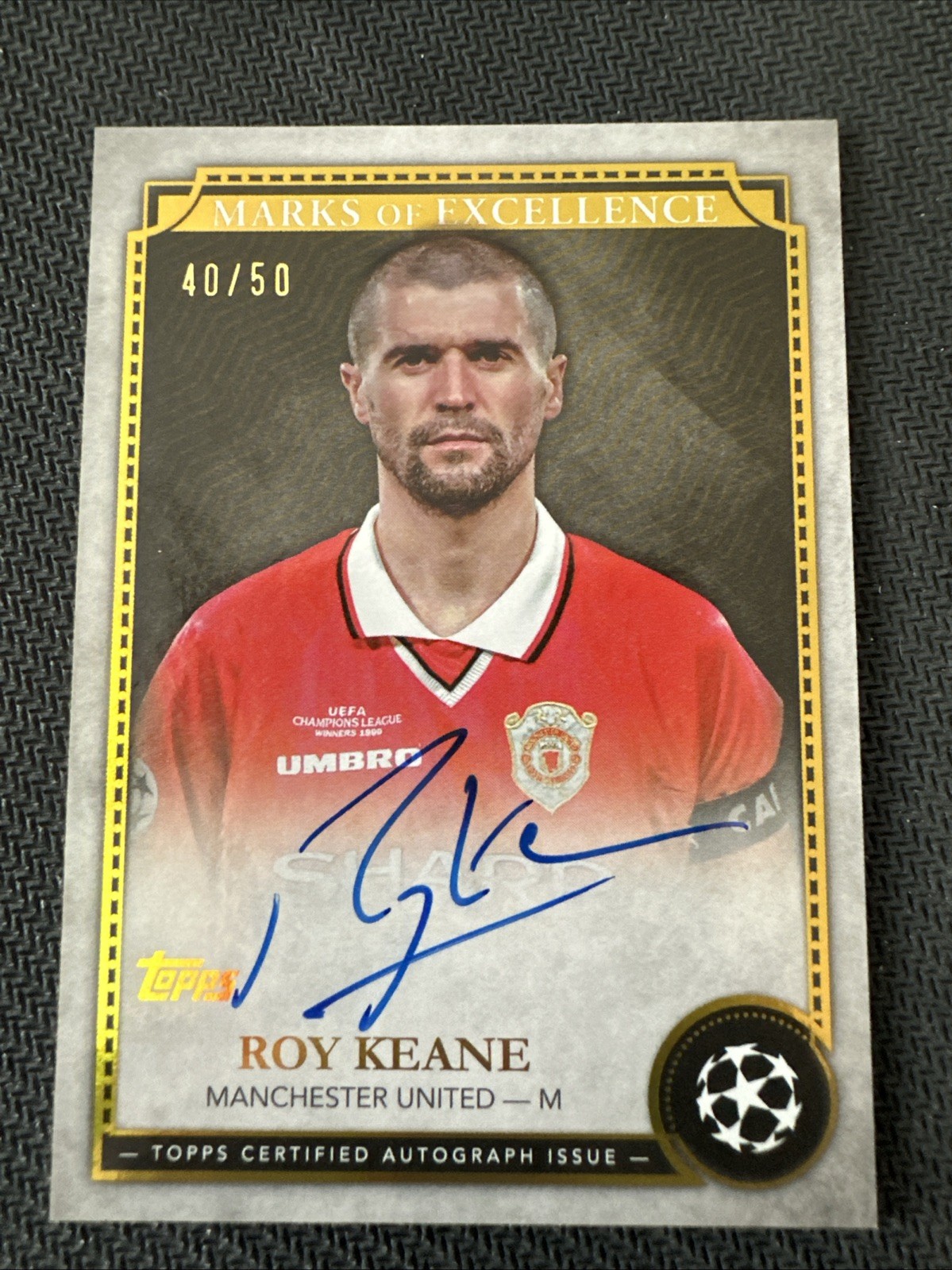 Roy Keane ON-CARD Auto Topps Marks of Excellence #40/50 Manchester United RARE for sale on Ebay