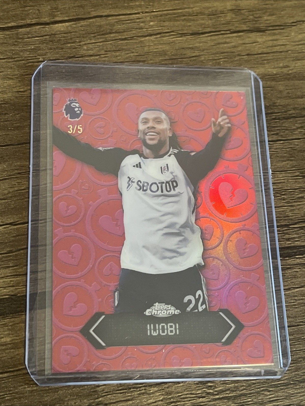 2025-26 Topps Chrome EPL Alex Iwobi Stoppage Time Heartbreaker /5 Red Fulham for sale on Ebay