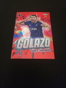 Topps Chrome Premier League 2026 James Tarkowski 3/5 Red Refractor Everton FC  for sale on Ebay