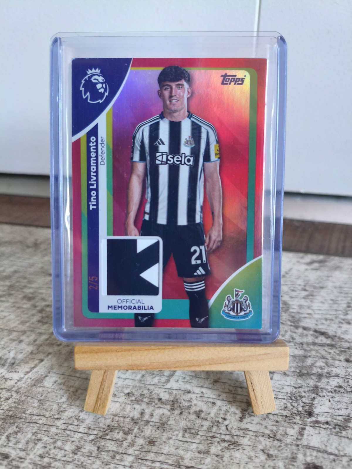 Topps Premier League 2025/2026 Tino Livramento Newcastle Relic Patch Numbered /5 for sale on Ebay
