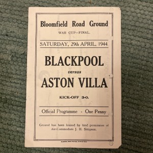 Blackpool v Aston Villa - War Cup Final . 29/04 / 1944 Official Match Programme for sale on Ebay