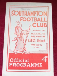 Southampton v Leeds United 5th Dec 1960 League Cup for sale on Ebay