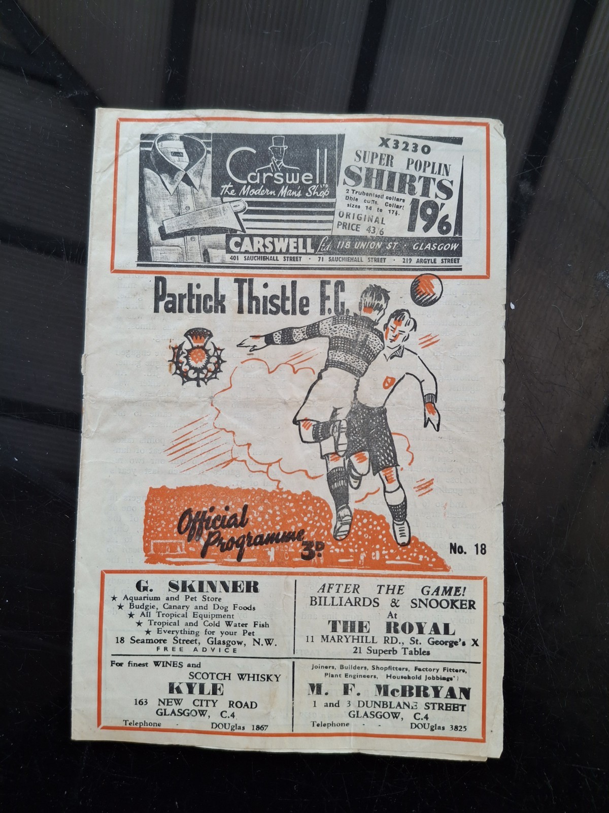 1952/3 Partick Thistle V Rangers : Scottish League for sale on Ebay