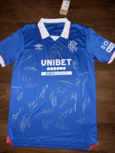 SIGNED RANGERS FC SQUAD OFFICIAL  SHIRT 25/26 TAVERNIER DANNY ROHL PROOF for sale on Ebay