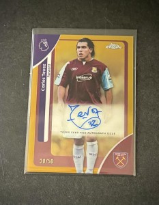 2026 Topps Chrome Premier League - Carlos Tevez - Auto /50 - Gold - West Ham for sale on Ebay
