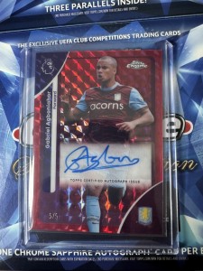 Gabriel Agbonlahor Aston Villa Topps Chrome 2026 Red Auto 5/5 Bookend for sale on Ebay