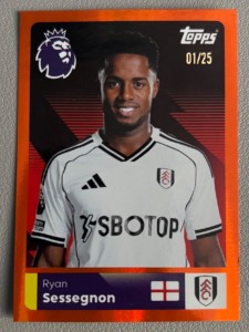 Topps Premier League 2026 Sticker #258 Ryan Sessegnon Fulham FC 01/25 for sale on Ebay