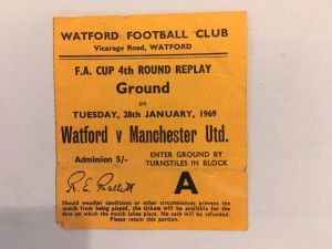 Watford V Man United F.A.Cup 1969 ticket for sale on Ebay