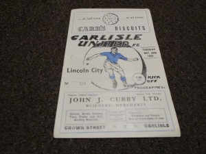 CARLISLE UNITED  v  LINCOLN CITY  1954/5  FLOODLIT FRIENDLY  OCTOBER 26th *RARE* for sale on Ebay