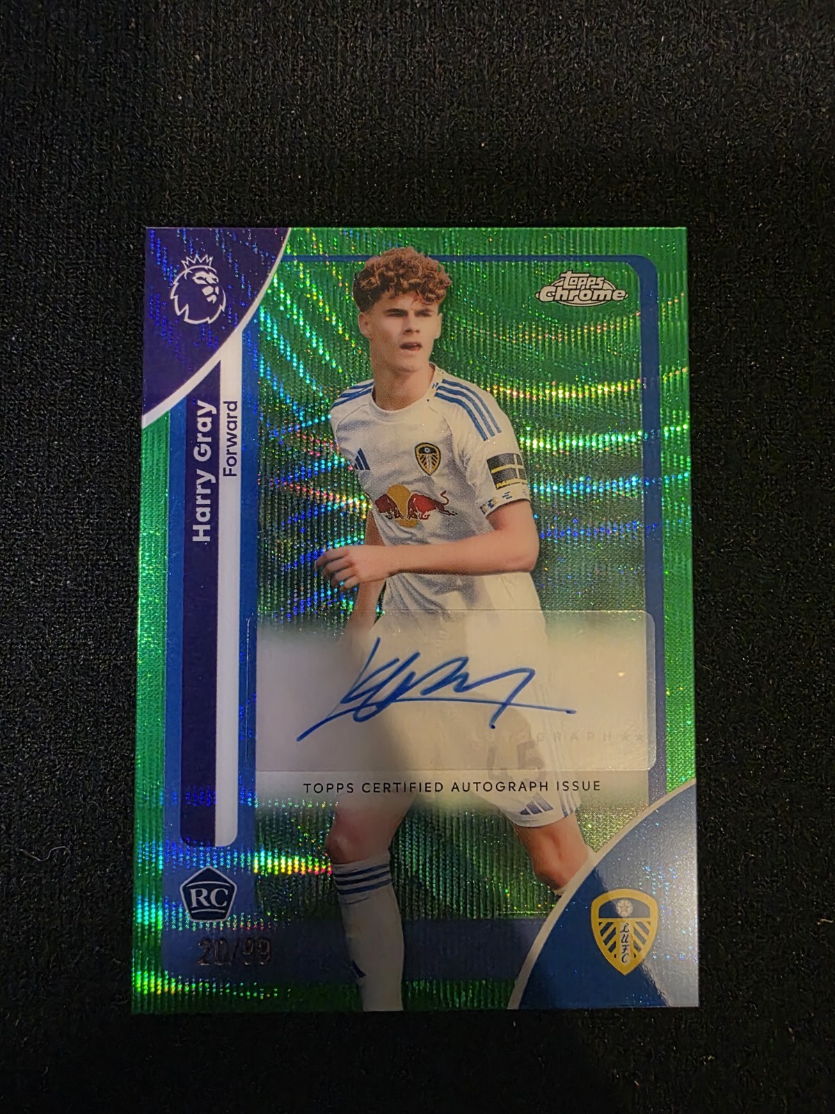 Harry Gray RC /99 Auto Green Foil Leeds United - Topps Chrome 2026 for sale on Ebay