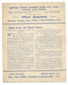 1937/38 Southern League - IPSWICH TOWN v. GUILDFORD CITY for sale on Ebay