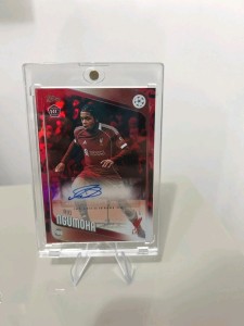 Topps UCC 2025/26 Rio Ngumoha 1/5 Auto Rookie Red Inferno Foil Card Liverpool  for sale on Ebay