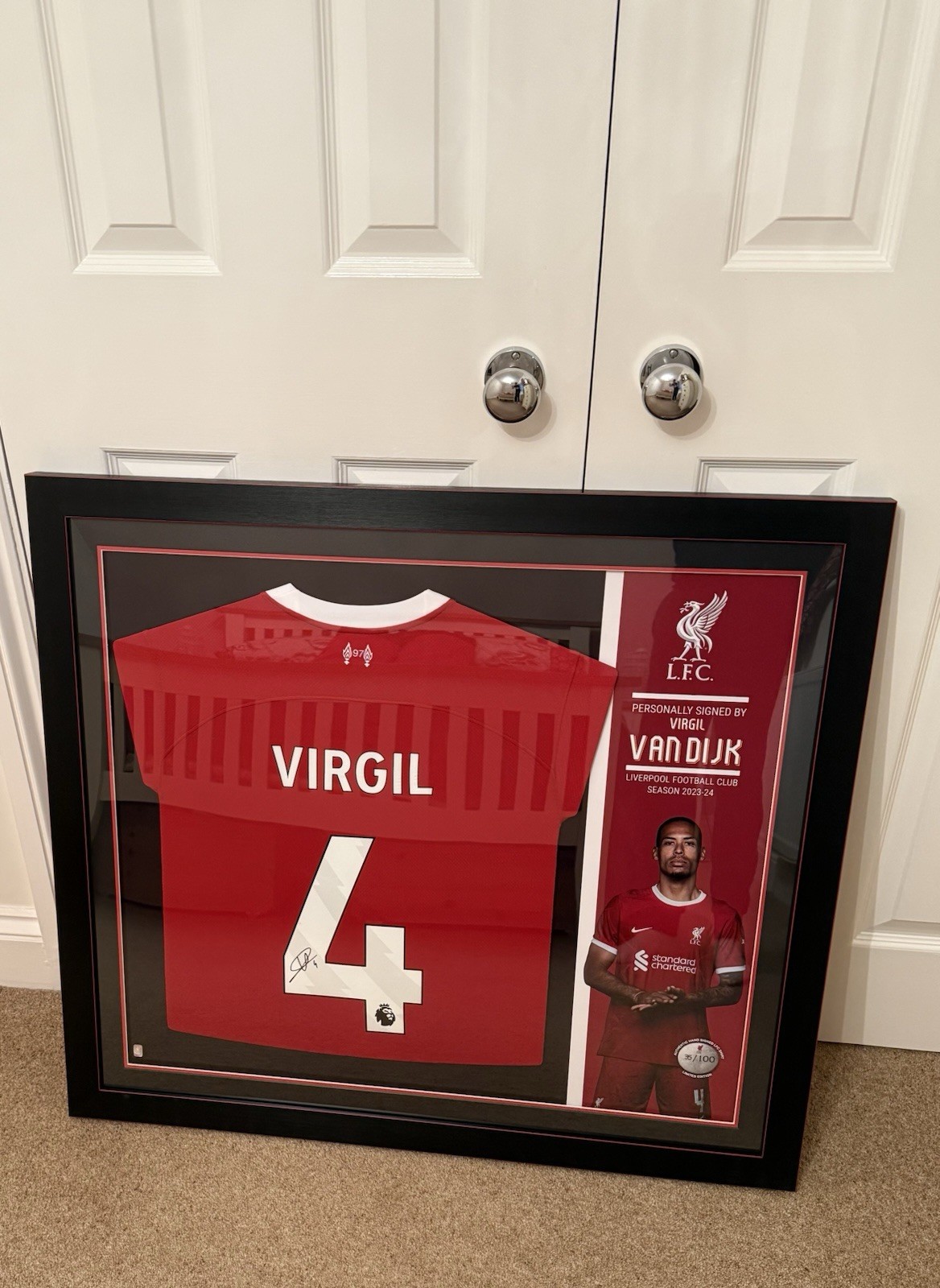 Official Virgil Van Dijk Liverpool Signed Shirt Framed Autographed - /100 RARE for sale on Ebay